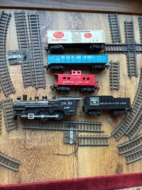 AMERICAN FLYER BURLINGTON ROUTE #21166 CARS AND TRACK